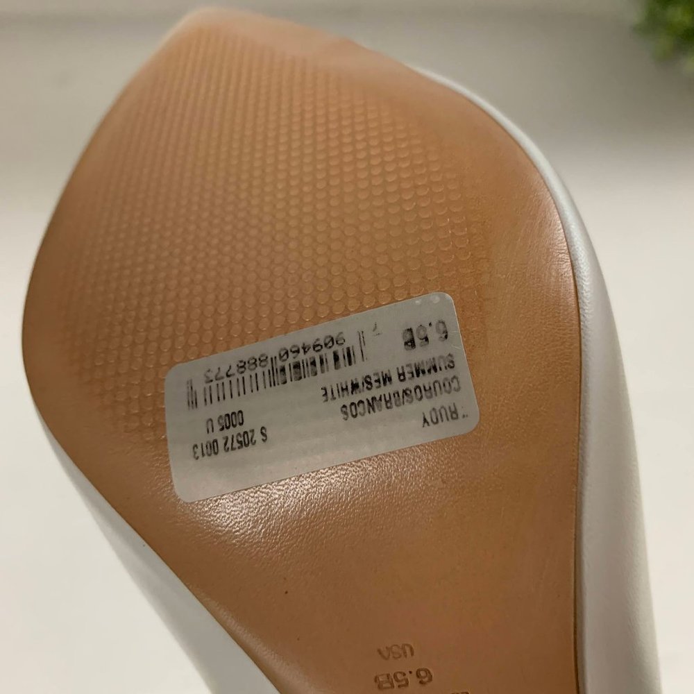 Schutz Trudy Leather Open Toe Mules White $180 - Picture 8 of 9